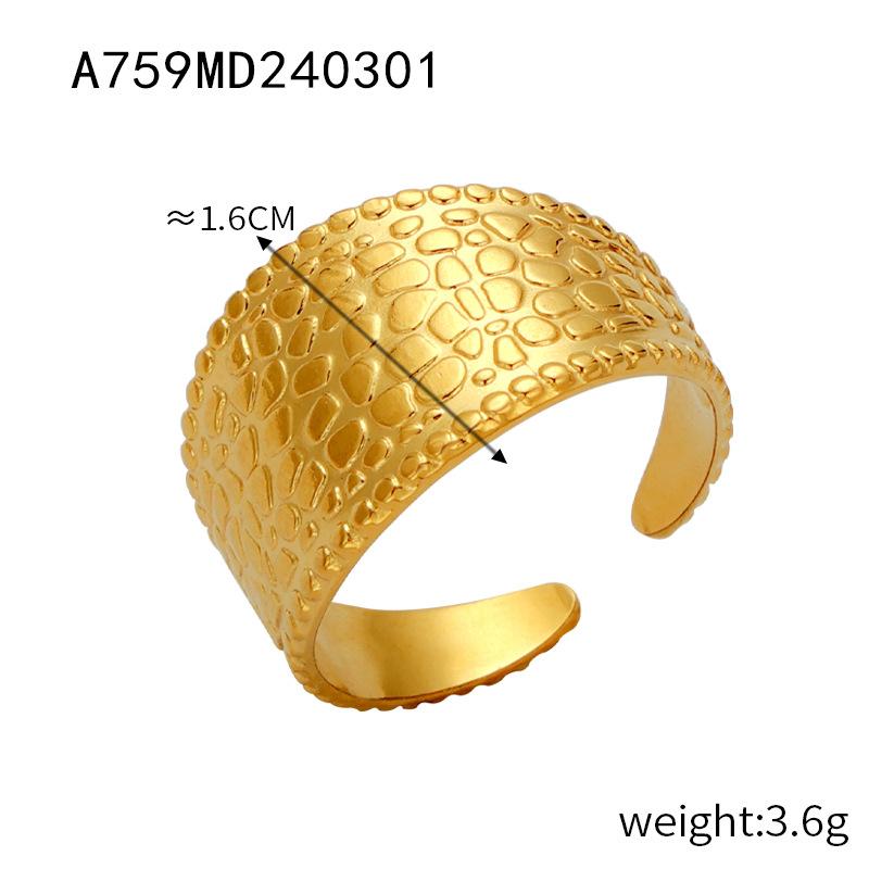 Personalized Design Niche Opening Ring Titanium Steel Gold Plated Geometric Hundred