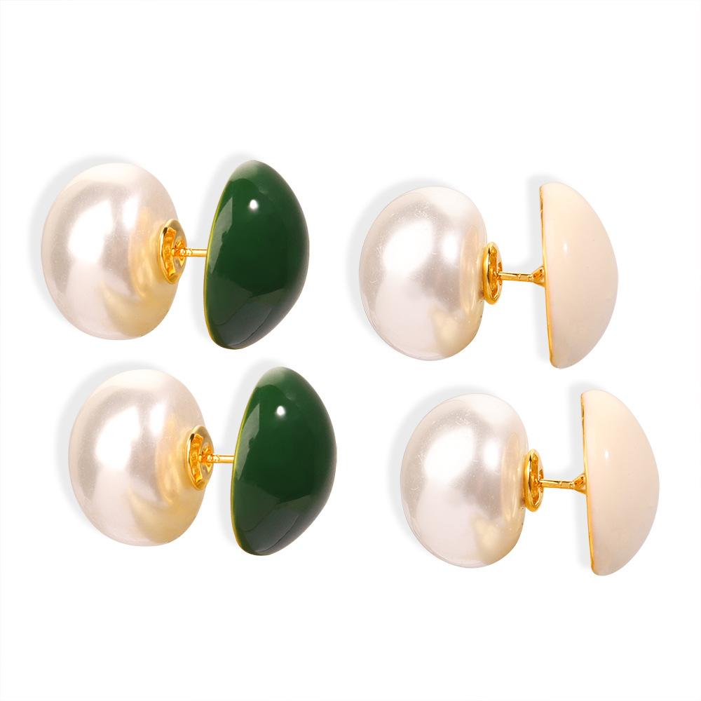 Fashion Retro Light Luxury Personalized Enamel Glaze Imitation Pearl Earrings