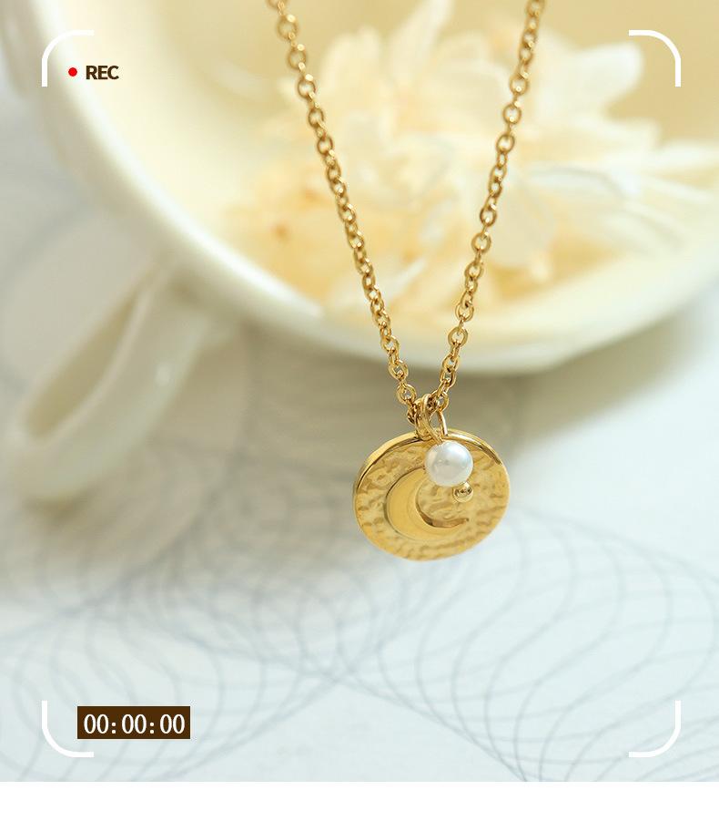 Simple Temperament Moon Round Brand Freshwater Pearl Necklace Necklace For Girls