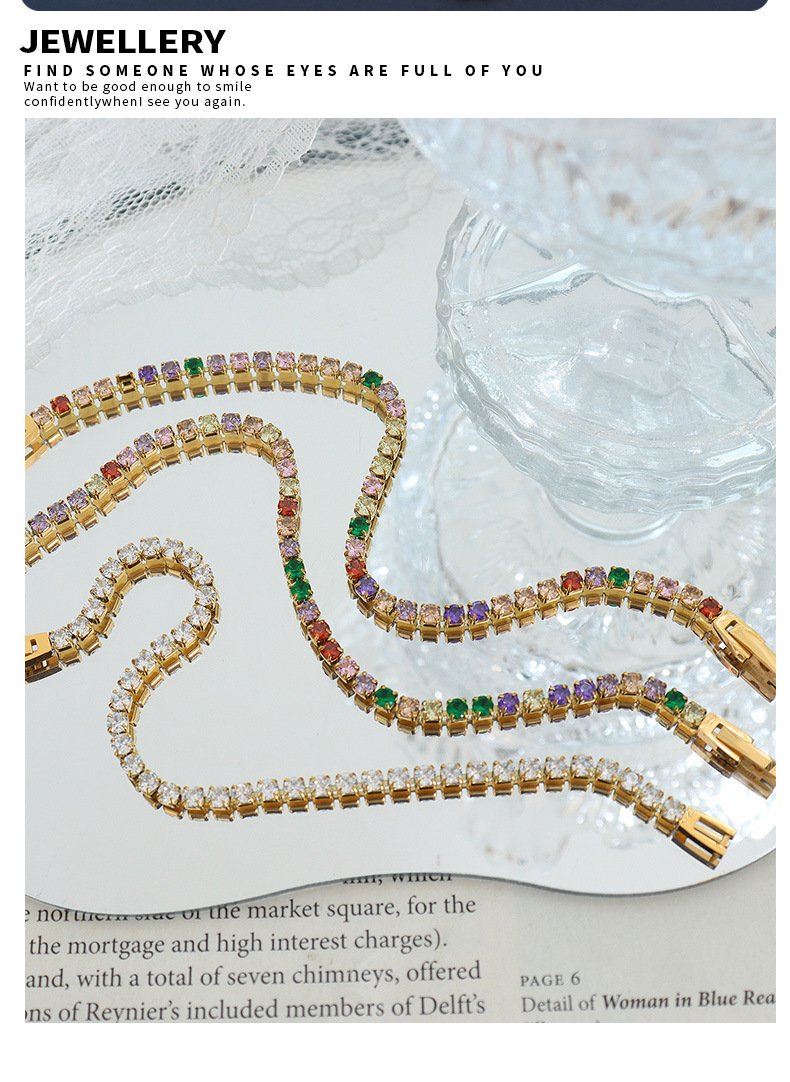 Colorful Diamond Zircon Bracelet Personality All-match