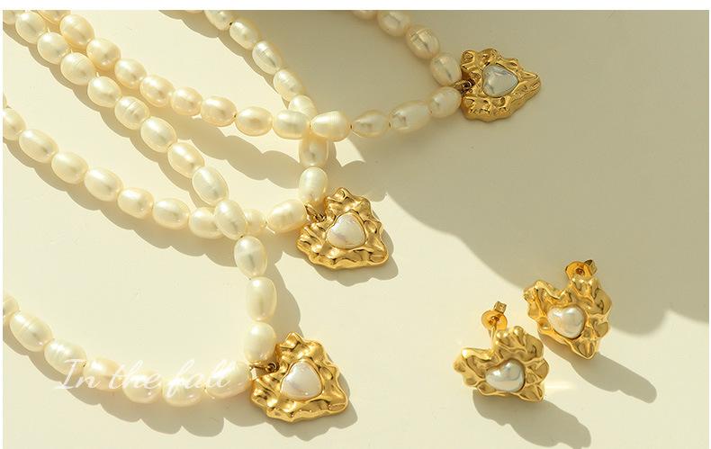 Love Heart Necklace Bracelet Jewelry Set