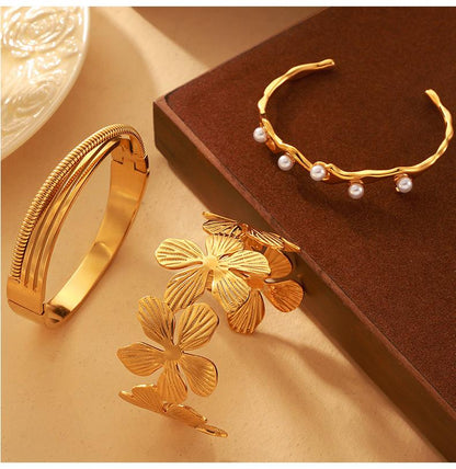 Niche Texture Design Sense Bracelet 18K Gold-plated Without Fading Light Luxury Temperament