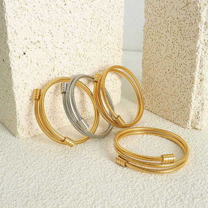 Simple Snake Bone Chain Multi-layer Stacked Wear Fashion All-match Titanium Steel Gold-plated Bracelet