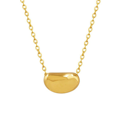 Lucky Gold Bean Collarbone Necklace Titanium Steel Plated With Three-layer Real Gold