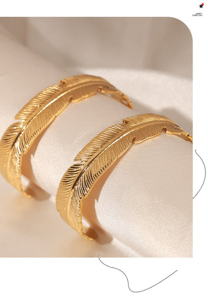 Simple Fashion Feather Opening Bracelet Ring