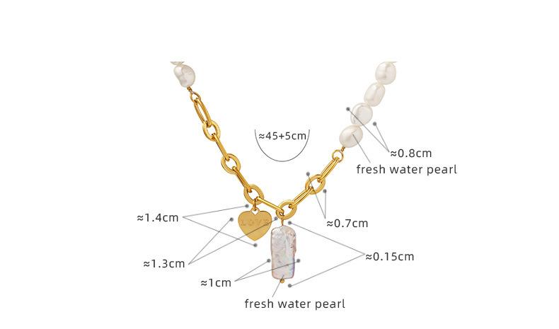 Banquet Party Light Luxury Personalized Freshwater Pearl Heart Pendant Necklace Plated With 18K True Gold