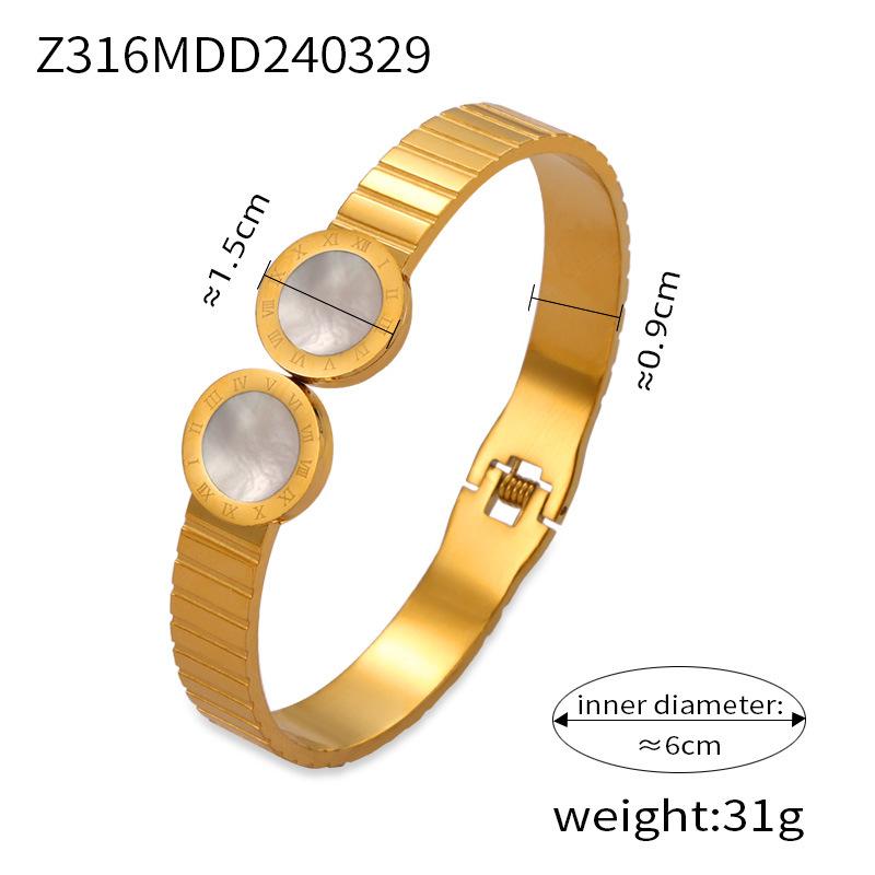 Simple Personality Niche Geometric Hollow Jewelry Texture Design Diamond Gold-plated Bracelet