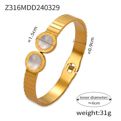 Simple Personality Niche Geometric Hollow Jewelry Texture Design Diamond Gold-plated Bracelet