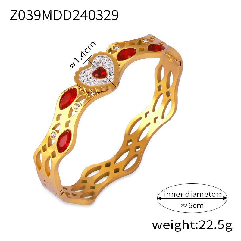 Simple Personality Niche Geometric Hollow Jewelry Texture Design Diamond Gold-plated Bracelet