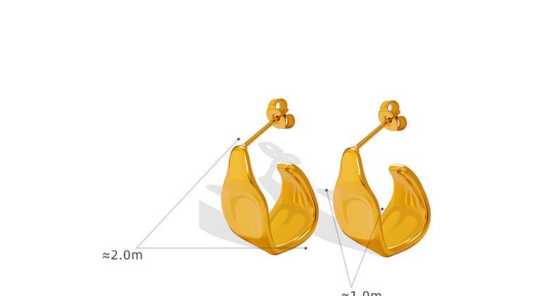 Irregular C- Shaped Geometric Earrings Titanium Steel Gold-plated Stud Earrings