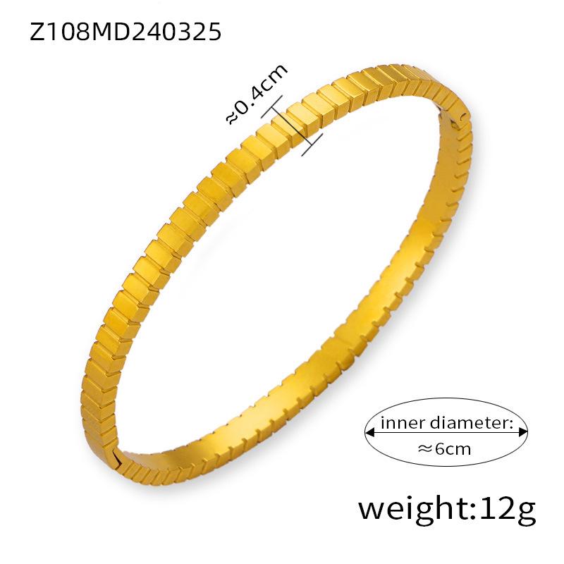 Simple Personalized Design Titanium Steel Gold Plated Diamond Niche Bracelet