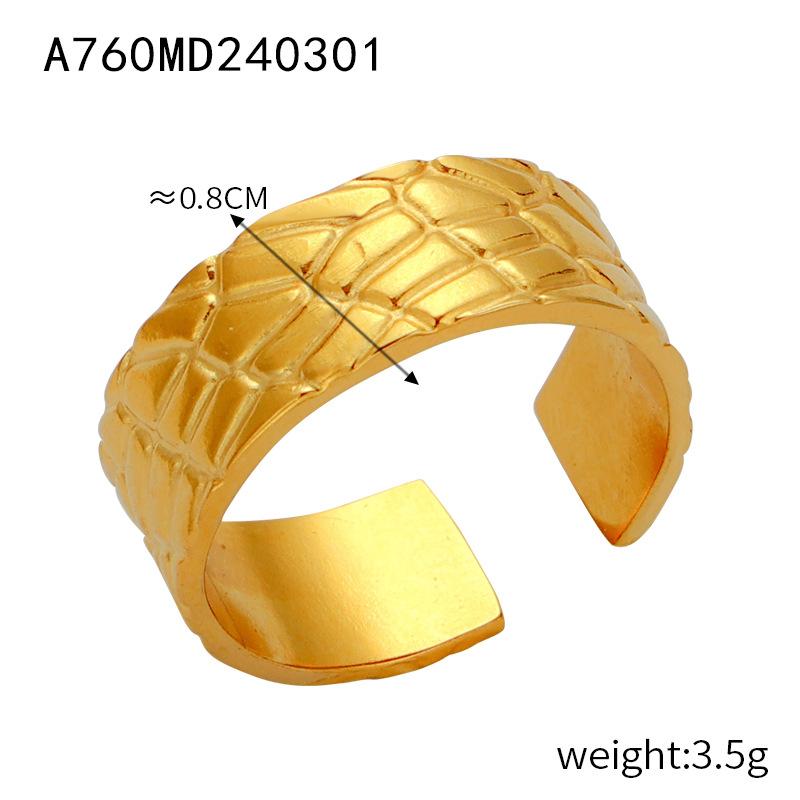 Personalized Design Niche Opening Ring Titanium Steel Gold Plated Geometric Hundred