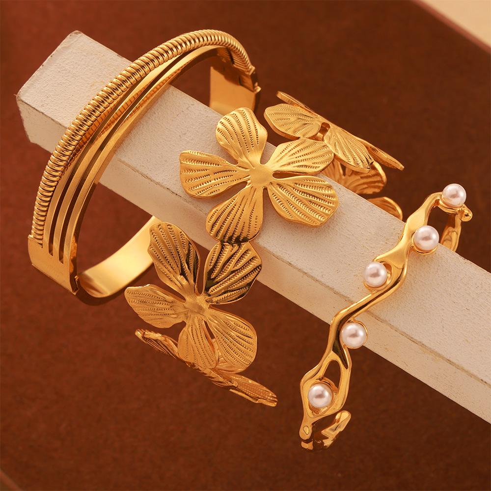 Niche Texture Design Sense Bracelet 18K Gold-plated Without Fading Light Luxury Temperament