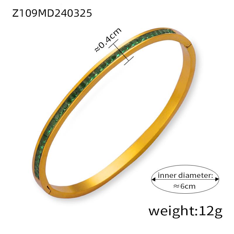 Simple Personalized Design Titanium Steel Gold Plated Diamond Niche Bracelet