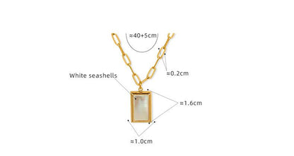 Light Luxury Fashion Joker Square Necklace Titanium Steel Plated 18K True Gold