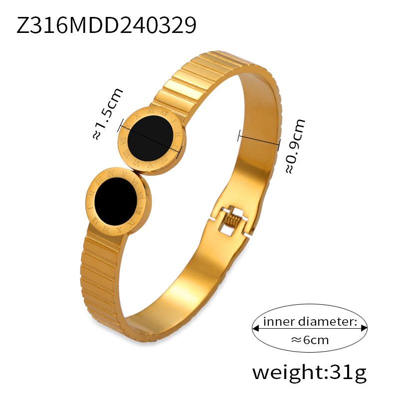 Simple Personality Niche Geometric Hollow Jewelry Texture Design Diamond Gold-plated Bracelet