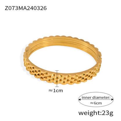 High-grade Jewelry Geometric Diamond Design Titanium Steel Gold-plated All-match Bracelet