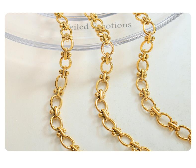 Simple Temperament Thick Chain Couple Bracelet Jewelry Titanium Steel 18k Gold