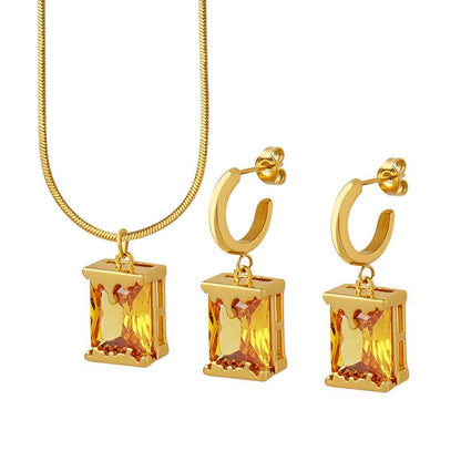 Oil Lamp Design Personality Pendant Earrings Jewelry Set