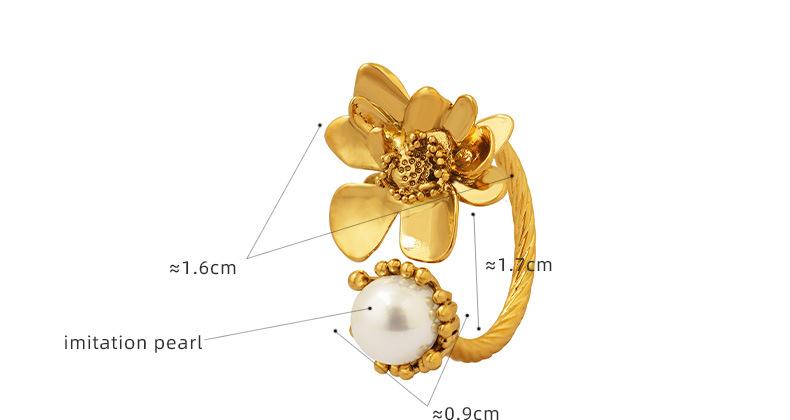 Vintage Flower Ring With Rubber Beads