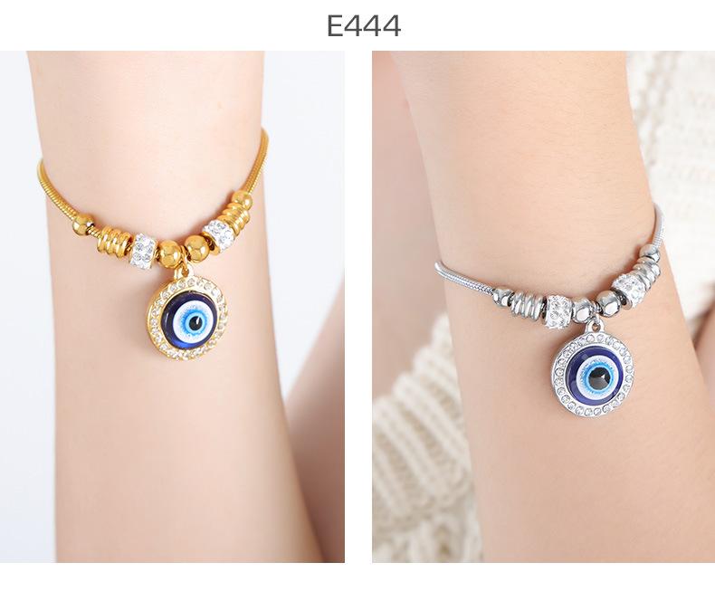 Antique Titanium Steel Electroplated Gold 18k Non-fading Personalized Exaggerated Eye Pendant Bracelet