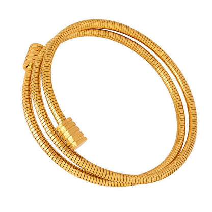 Simple Snake Bone Chain Multi-layer Stacked Wear Fashion All-match Titanium Steel Gold-plated Bracelet