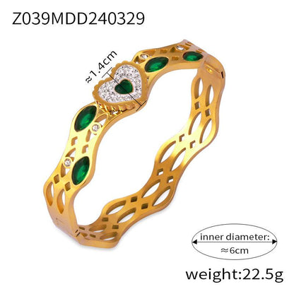 Simple Personality Niche Geometric Hollow Jewelry Texture Design Diamond Gold-plated Bracelet