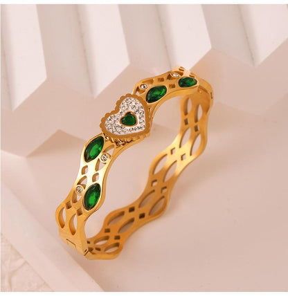 Simple Personality Niche Geometric Hollow Jewelry Texture Design Diamond Gold-plated Bracelet