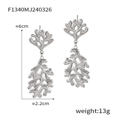 Simple High-level Versatile Jewelry Niche Geometric Texture Design Casual Style Titanium Steel Earrings