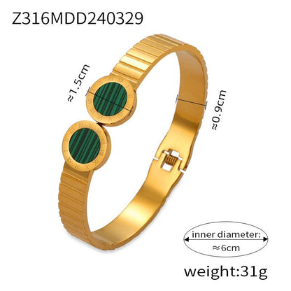 Simple Personality Niche Geometric Hollow Jewelry Texture Design Diamond Gold-plated Bracelet